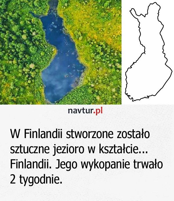 Jezioro w Finlandii w kształcie... Finlandii
