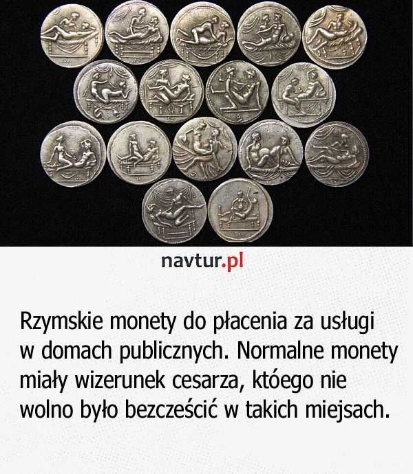 Rzymskie monety do płacenia za usługi w domach publicznych
