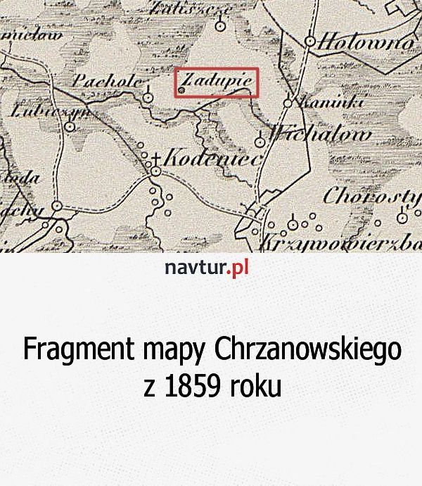 Fragment mapy Chrzanowskiego z 1859 roku