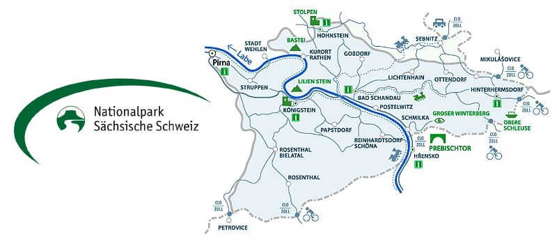 Saksońska Szwajcaria - Mapa