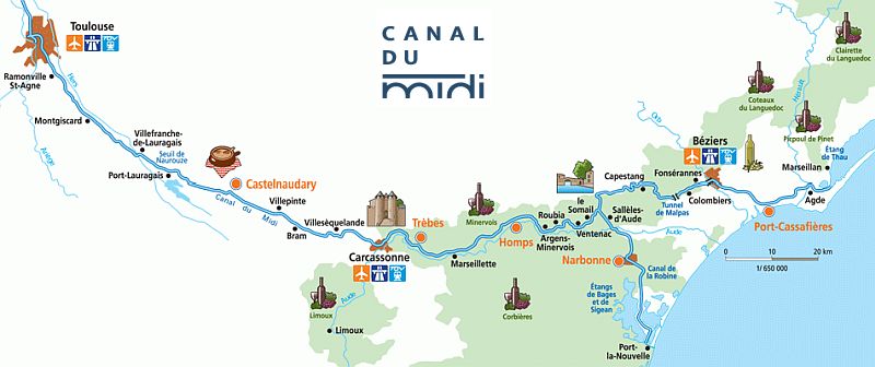 Canal du Midi - Mapa
