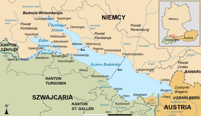 Jezioro Bodeńskie - mapa