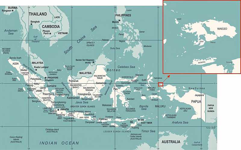 Mapa - Indonezja - Raja Ampat