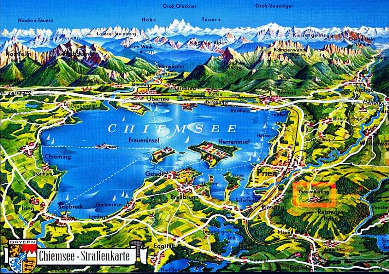 Jezioro Chiemsee - mapa
