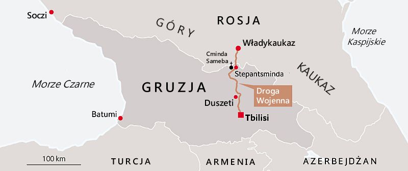Gruzińska Droga Wojenna - mapa