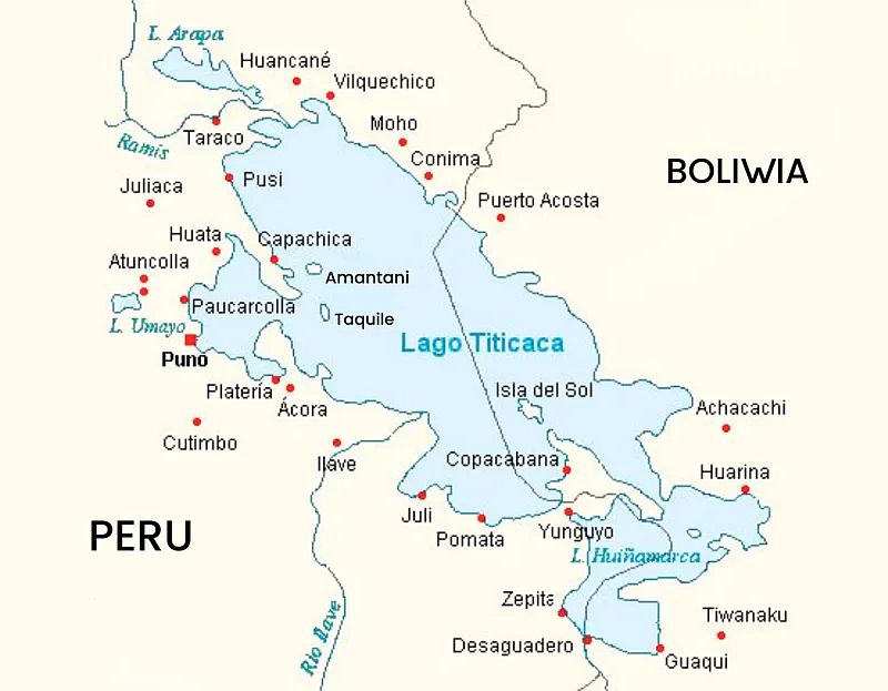 Jezioro Titicaca - mapa