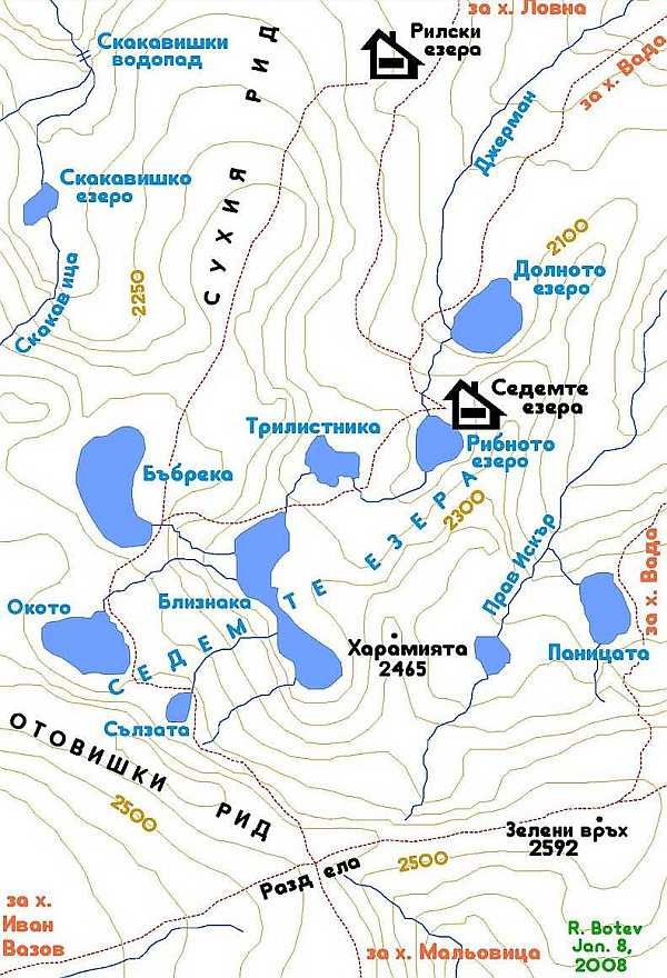 Siedem Jezior Rilskich - mapa