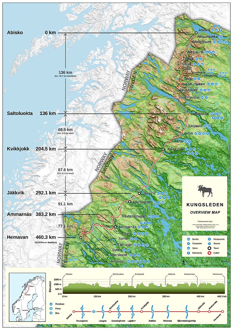 Kungsleden - Szlak Królewski - Plan