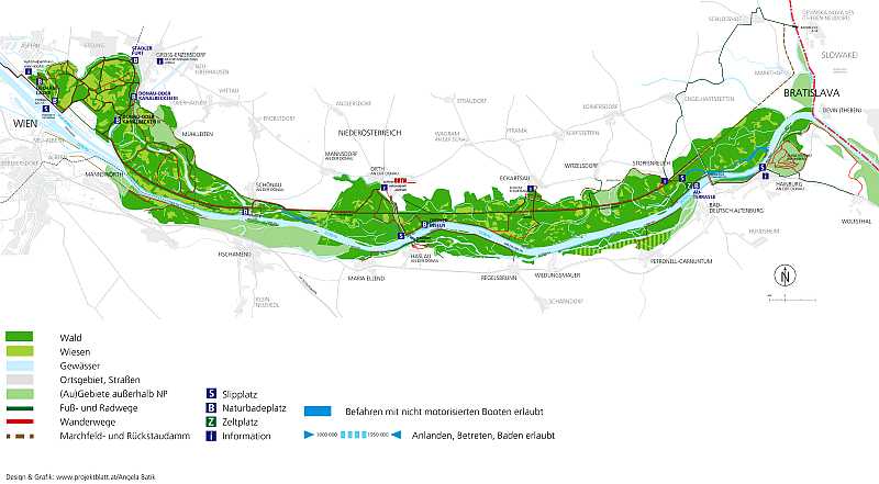 Park Narodowy Łęgów Naddunajskich - mapa