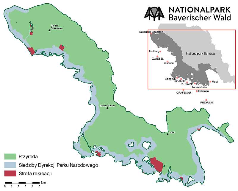 Park Narodowy Lasu Bawarskiego - plan