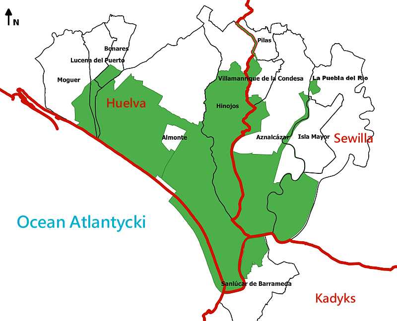 Park Narodowy Doñana - mapa
