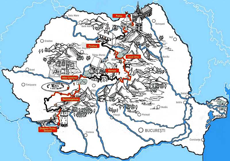 Via Transilvanica - mapa