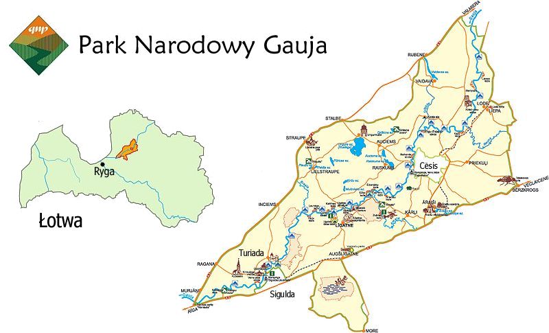 Park Narodowy Gauja - Mapa