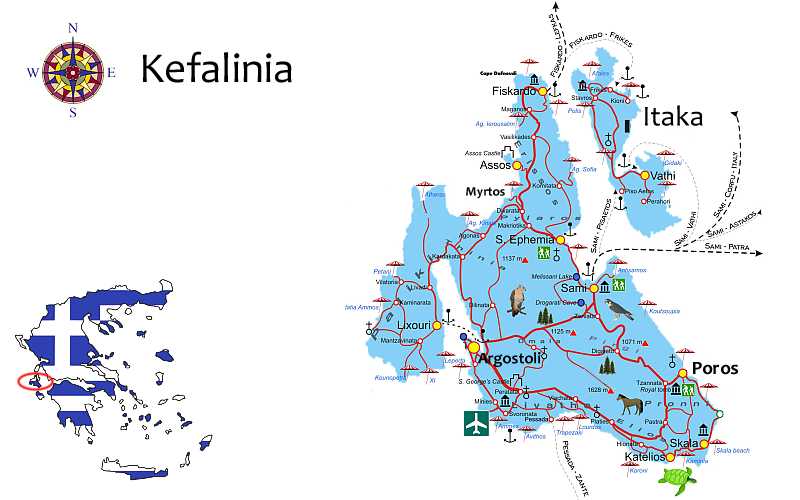 Kefalinia - Mapa