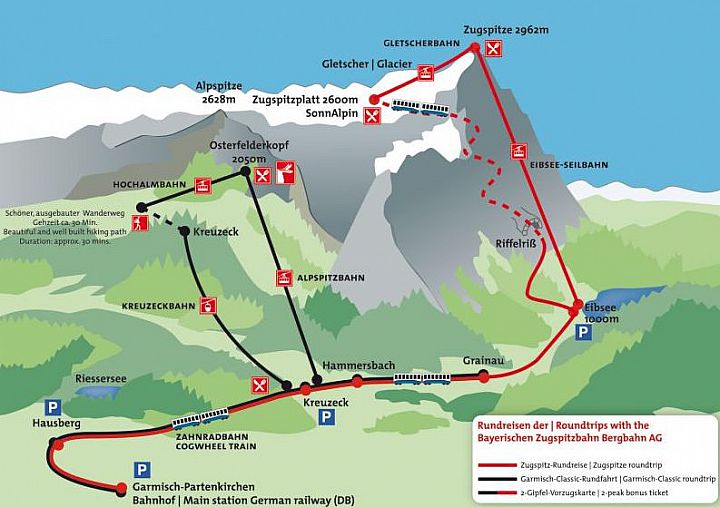 Zugspitze - Mapa - Wirtualny przewodnik turystyczny - navtur.pl