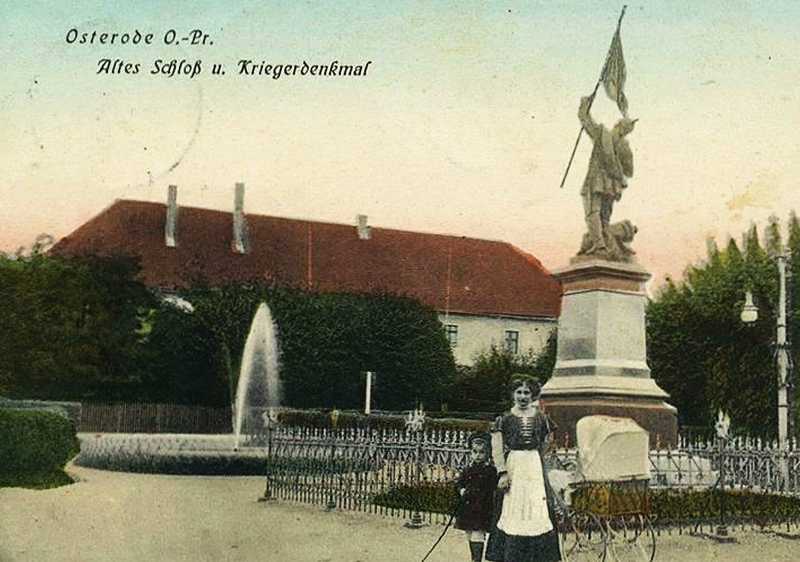 Zamek w Ostródzie na starej pocztówce