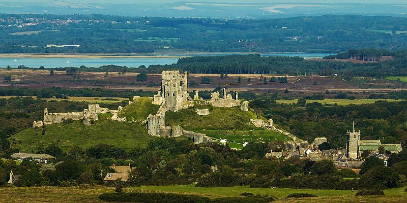 Zamek Corfe - panorama