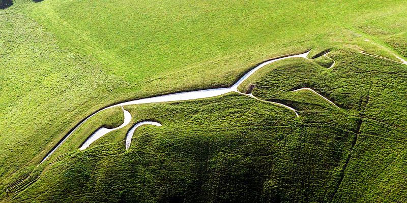 Biały Koń z Uffington - panorama