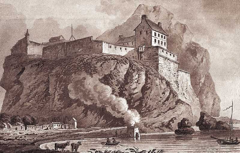 Zamek w Dumbarton na początki XIX wieku
