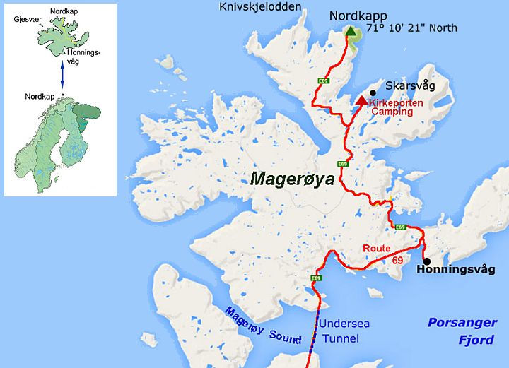 Magerøya - Mapa
