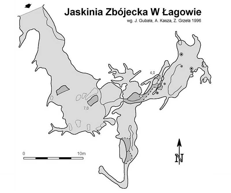 Jaskinia Zbójecka w Łagowie - Plan