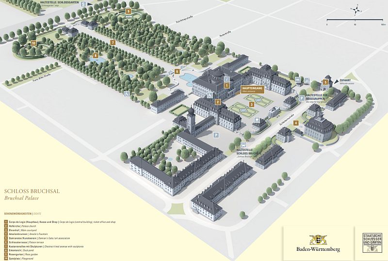 Pałac w Bruchsal - Plan