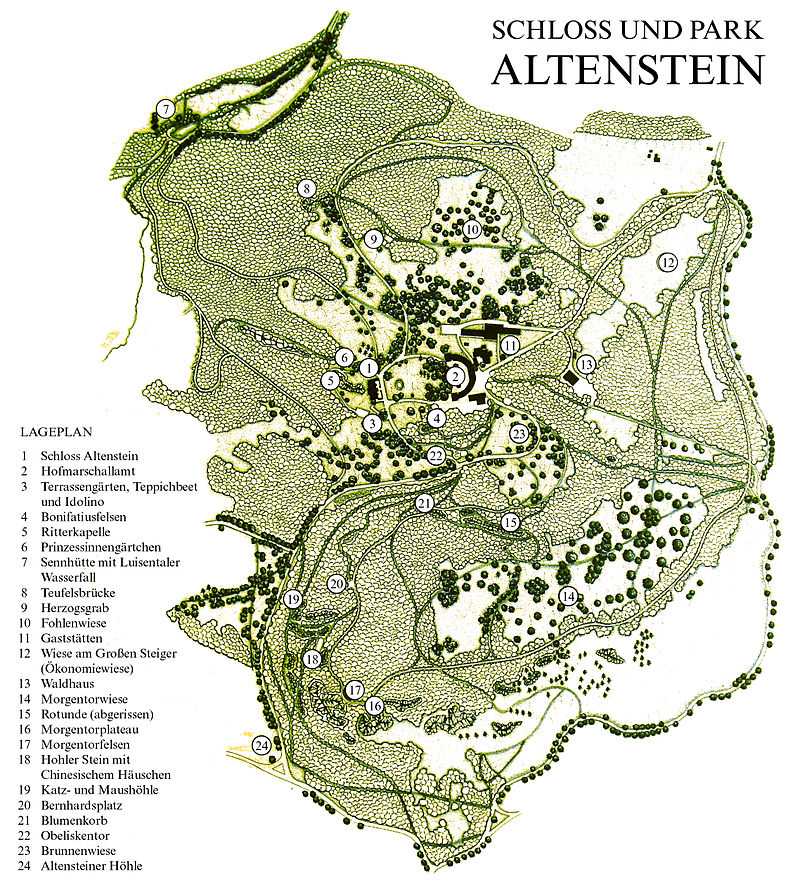 Zamek i Park Altenstein - Plan