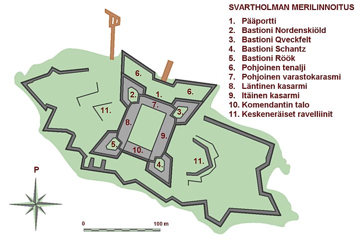 Twierdza Svartholm - Plan
