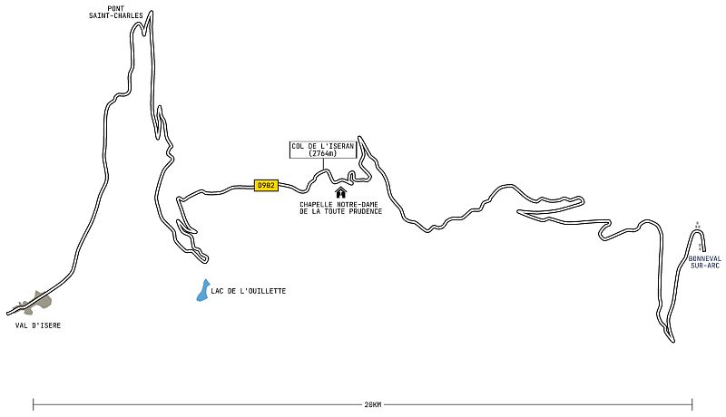Przełęcz Col d'Iseran - Mapa