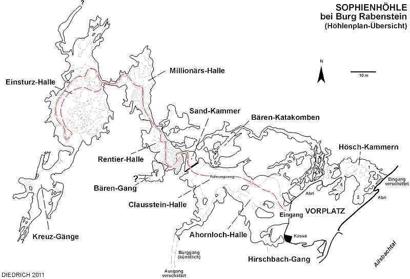 Jaskinia Sophienhöhle - Plan