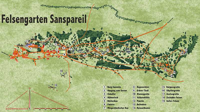 Felsengarten Sanspareil - Plan