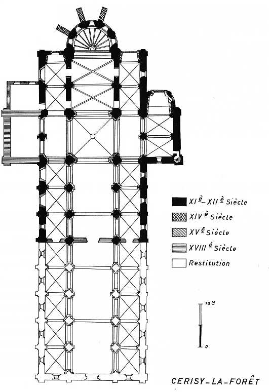 Opactwo w Cerisy-la-Forêt - Plan