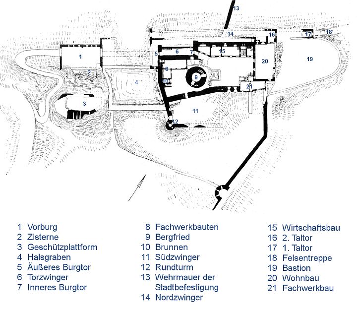 Zamek Stahleck - Plan